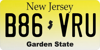 NJ license plate B86VRU