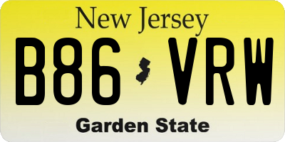 NJ license plate B86VRW
