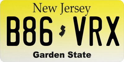 NJ license plate B86VRX