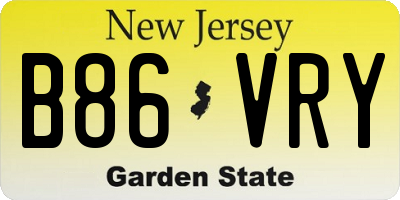 NJ license plate B86VRY