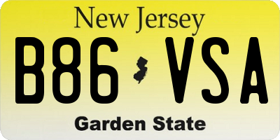 NJ license plate B86VSA