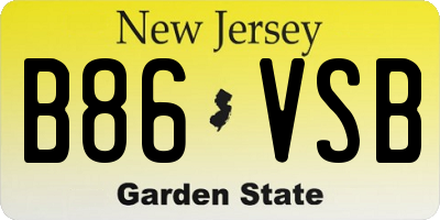 NJ license plate B86VSB
