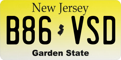 NJ license plate B86VSD