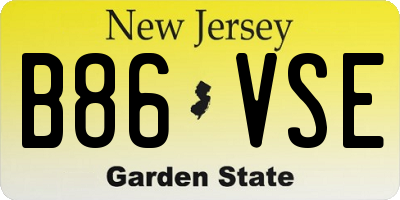 NJ license plate B86VSE