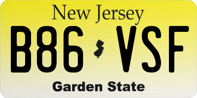 NJ license plate B86VSF