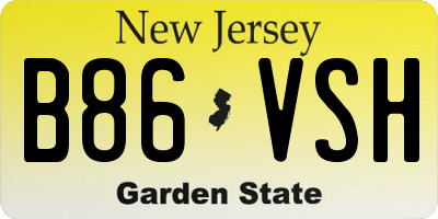 NJ license plate B86VSH