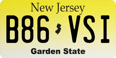 NJ license plate B86VSI