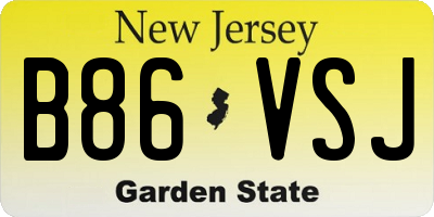 NJ license plate B86VSJ
