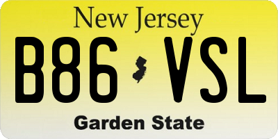 NJ license plate B86VSL