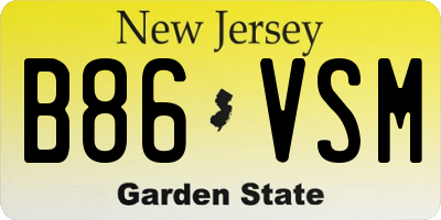 NJ license plate B86VSM