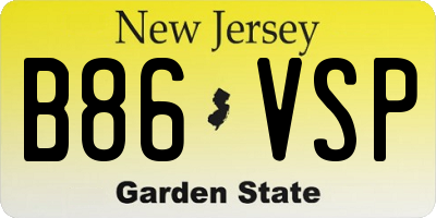 NJ license plate B86VSP