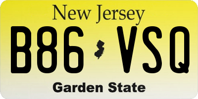 NJ license plate B86VSQ