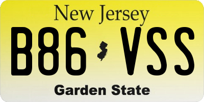 NJ license plate B86VSS