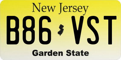 NJ license plate B86VST