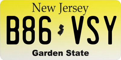 NJ license plate B86VSY