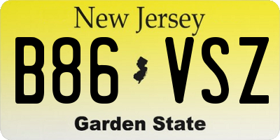 NJ license plate B86VSZ