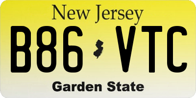 NJ license plate B86VTC