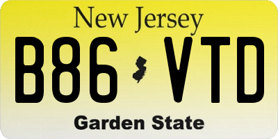 NJ license plate B86VTD