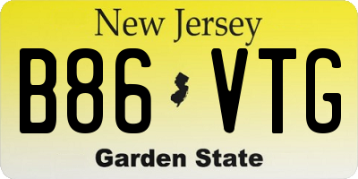 NJ license plate B86VTG
