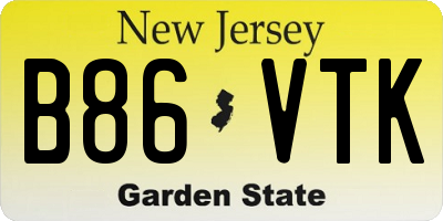 NJ license plate B86VTK