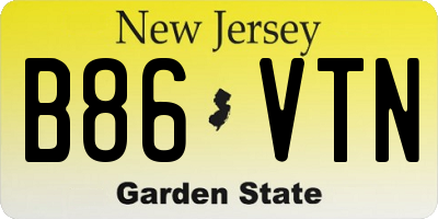NJ license plate B86VTN