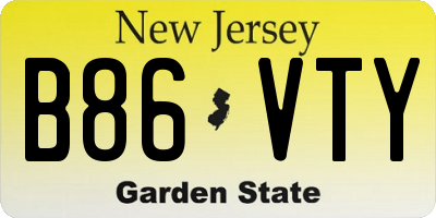 NJ license plate B86VTY