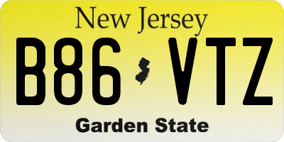 NJ license plate B86VTZ