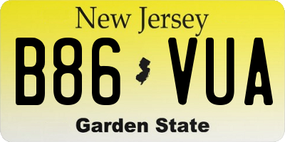 NJ license plate B86VUA