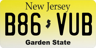 NJ license plate B86VUB