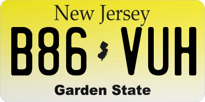 NJ license plate B86VUH