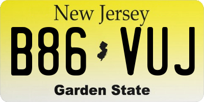 NJ license plate B86VUJ