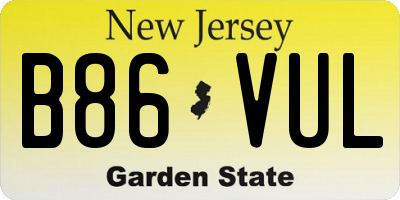 NJ license plate B86VUL