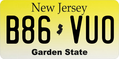 NJ license plate B86VUO