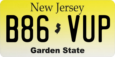 NJ license plate B86VUP