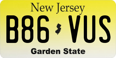 NJ license plate B86VUS