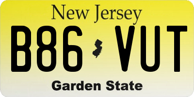NJ license plate B86VUT