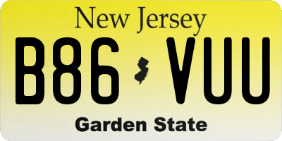 NJ license plate B86VUU