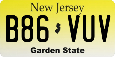 NJ license plate B86VUV