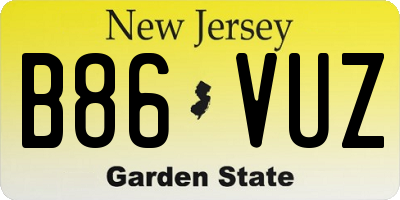 NJ license plate B86VUZ