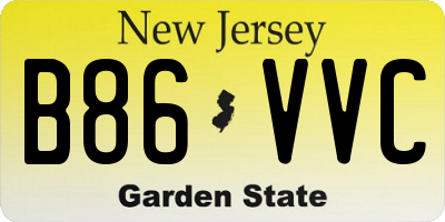 NJ license plate B86VVC