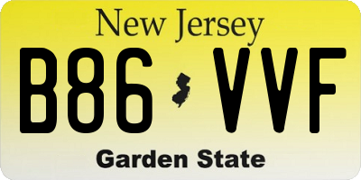 NJ license plate B86VVF