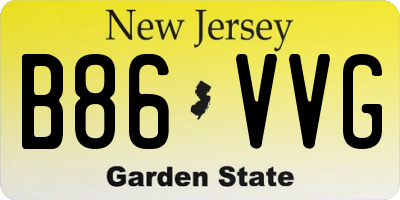 NJ license plate B86VVG