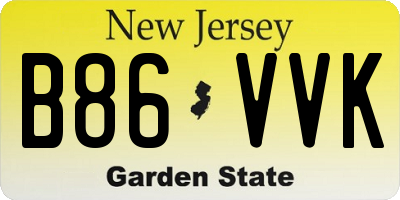 NJ license plate B86VVK