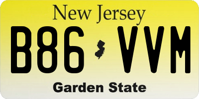 NJ license plate B86VVM