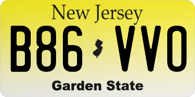 NJ license plate B86VVO