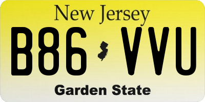 NJ license plate B86VVU