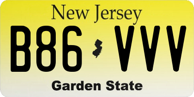 NJ license plate B86VVV