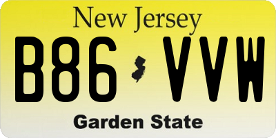NJ license plate B86VVW