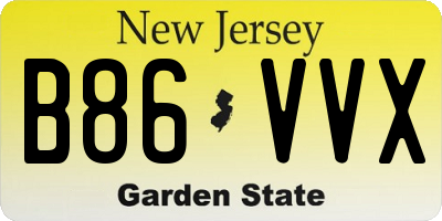 NJ license plate B86VVX