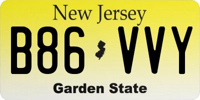 NJ license plate B86VVY
